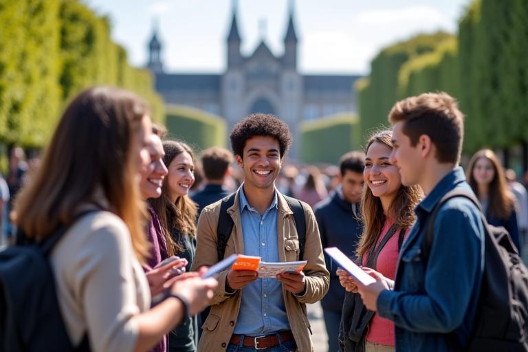 International students on Dublin campus during orientation