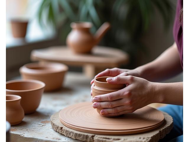 Pottery studio session creating Irish ceramics